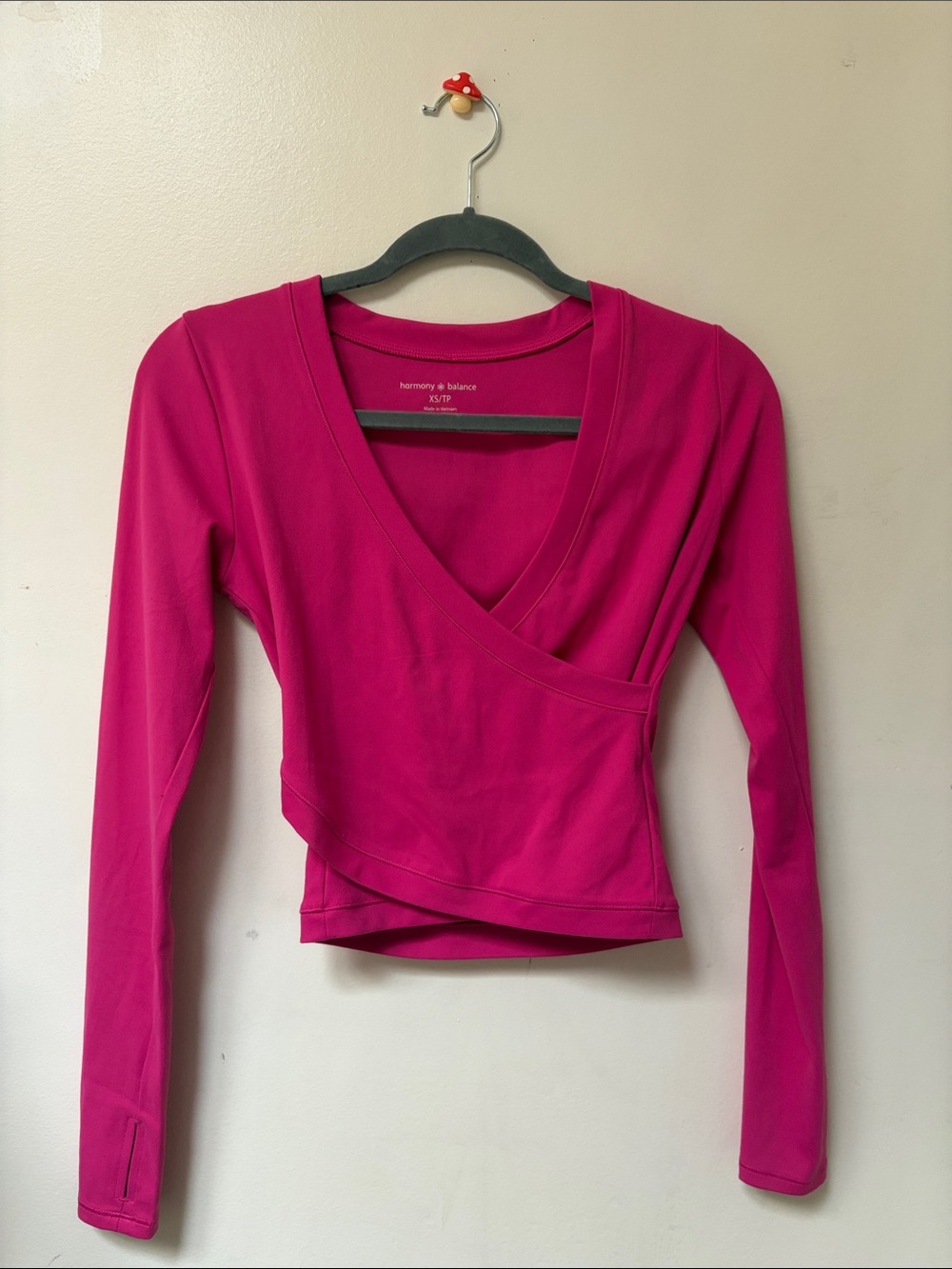 Harmony & Balance Women's Magenta Long-Sleeve Wrap Top